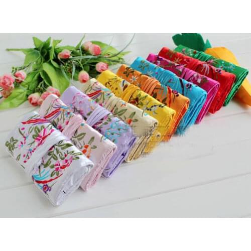 Wholesale 10pc Chinese Vintage Embroidere Silk Jewelry Rolls Pouch Gift Bag Purse for traveling