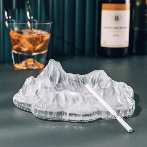 Crystal Glass Tranparent Volcano Shape Ashtray Creative Ashtray Cigar Smoking Accessory Household Ofsmoke accessories desk ash t