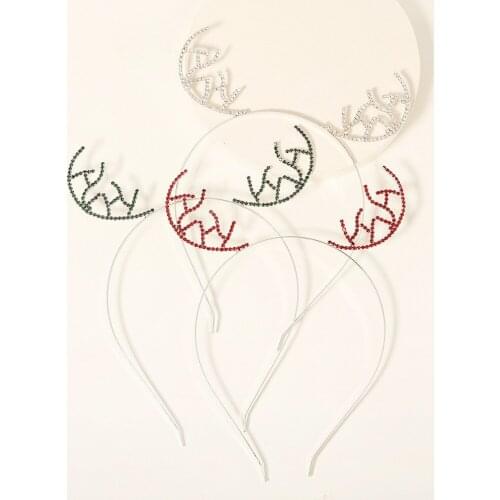 Antler Headbands Rhinestone Inlaid Handmade Hair Hoop Christmas Prom Costume Hair Accessory Gifts for Women Girls BN