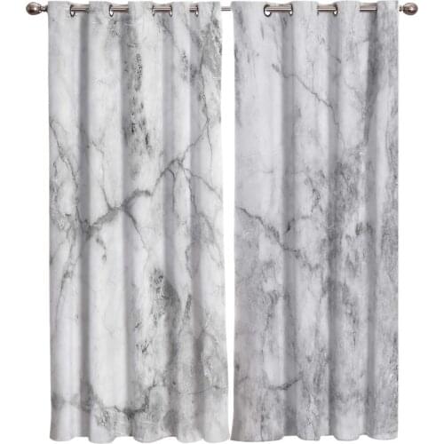 Grey Marble Window Curtains Bedroom Kitchen Curtain Panel Christmas Home Decor Curtains for Living Room
