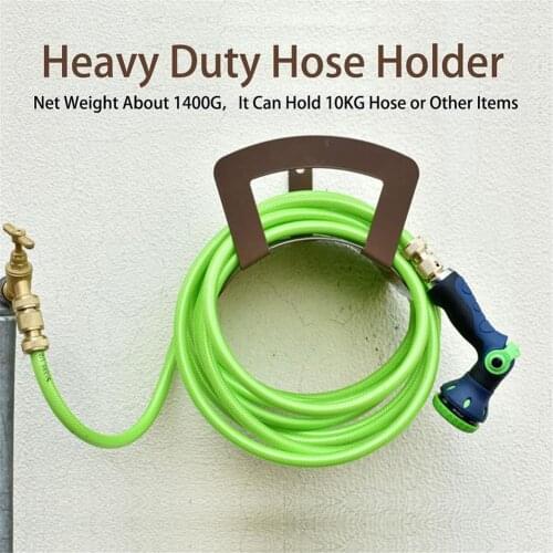 Heavy Duty Metal Hose Holder Wall Mounted Pipe Storage Rack Garden Hose Bracket Storage Shelf Watering Irrigation Supplies
