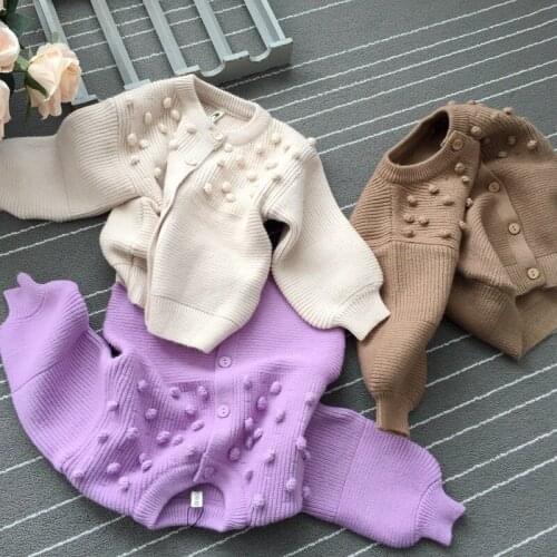 Girl Sweater Kids Knitting Outwear Tops 2021 Solid Fleece Thicken Warm Winter Autumn Overcoat Homewear Formal Children Clothing