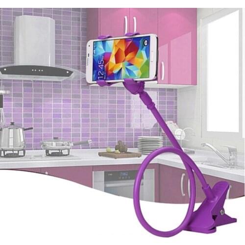 Universal Mobile Lazy Bracket Two Clamp Flexible Phone Stand Holder Bed Desktop Bracket Support for Mobile Phones Device