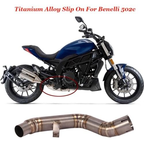 Slip on for benelli 502c trk 502c motorcycle titanium alloy exhaust muffler count tube middle link exclude catalyst