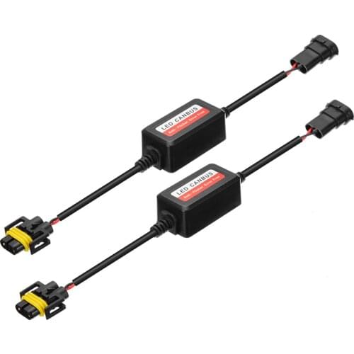 2pc H8 H9 H11 LED Headlight Decoder CAN-BUS EMC Warning Canceller Capacitor Anti-flicker Resistor Harness Canbus Error Free Plug