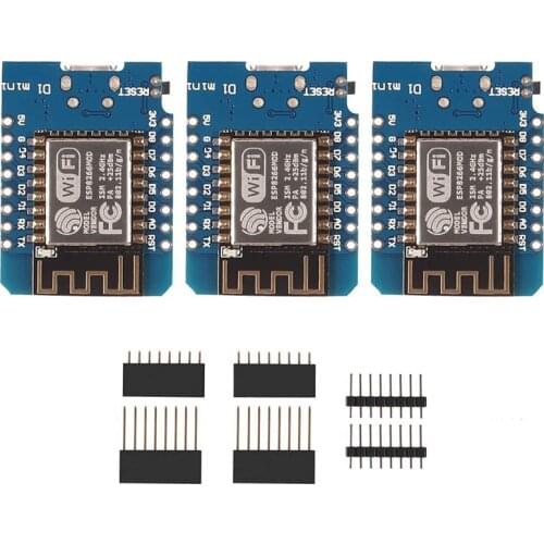 3 Pcs ESP8266 ESP-12F D1 Mini Modules 4M Bytes WLAN Wifi Internet Development Board For Arduino, Wemos D1 Mini Nodemcu