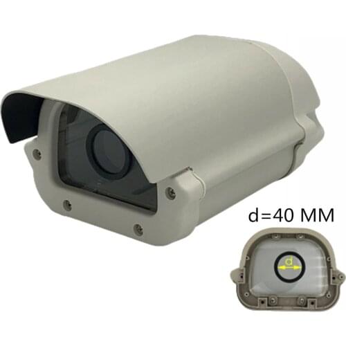 6inch Aluminium Surveillance Security CCTV Camera Housing Cover Case Outdoor Waterproof Enclosure with 40mm Glass Lens Ring