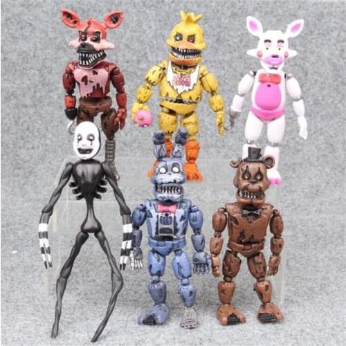 6 Pcs/Set Five Night At Freddy Anime Figure Fnaf Bear Action Figure Pvc Model Freddy Toys For Children Gifts