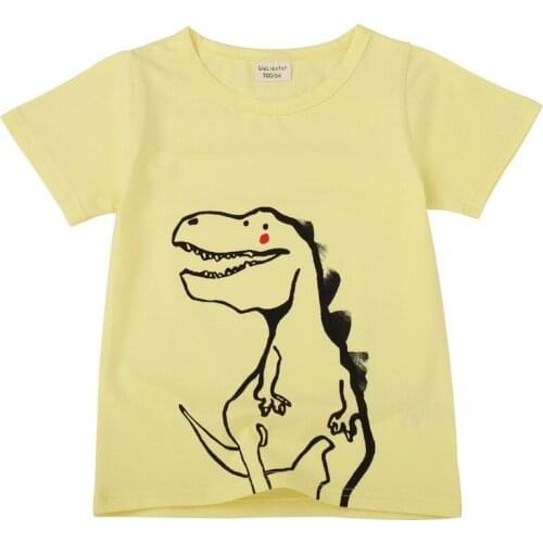Children Kid Baby Boys T Shirt Summer Clothing Cartoon Dinosaur Print Short Sleeve T-shirt Tops Tee Shirt Roupas