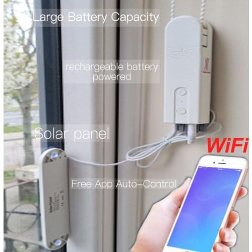 DIY Smart Motorized Chain Roller Blinds Shade Shutter Drive Motor Powered By Solar Panel and Charger Bluetooth APP Control