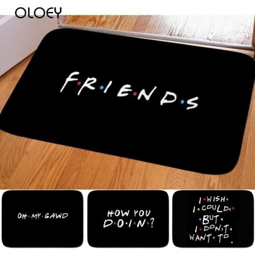 40 * 60cm Funny Quote Printed Door Mat Non-slip Suede Soft Carpet Kitchen Living Room Floor Mat Bedroom Decorative Floor Mat