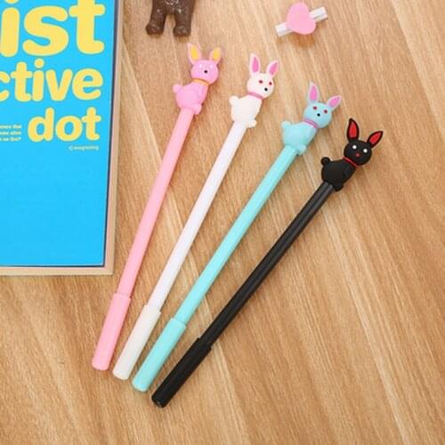 1pcs Bunny Gel Pen0.5mm Kawaii Pen Student Cute Signature Pen Novelty Stationery Black Cat Pens Kawaii School Supplies