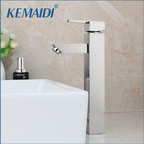 KEMAIDI Bathroom Basin Sink Faucet Kitchen Ceramic Valve Bathroom Deluxe Tap Countertop Taps Hot & Cold Water Mixer