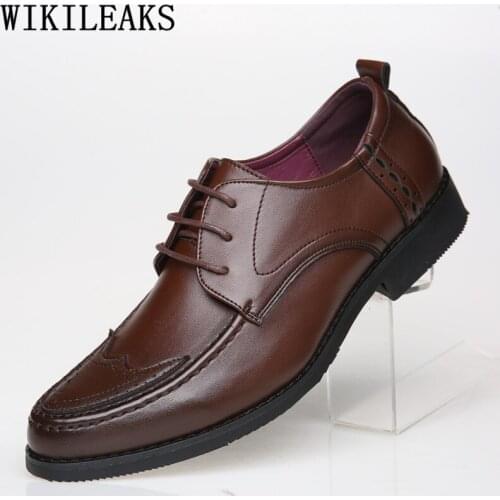 Brogues Leather Shoes Men Wedding Shoes Men Oxford Shoes For Men Brown Dress Zapatos De Hombre Italiano Scarpe Uomo Sapatos