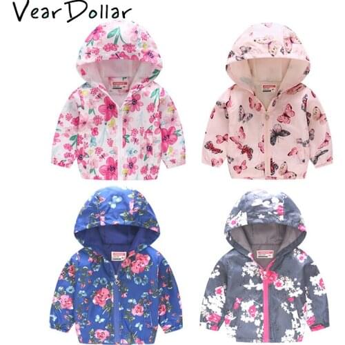 VearDoller Boys Girls Coat 2018 New Fashion Hooded Long Sleeve Jacket Outwear Cartoon Pattern Childrens Clothing Kids Coat