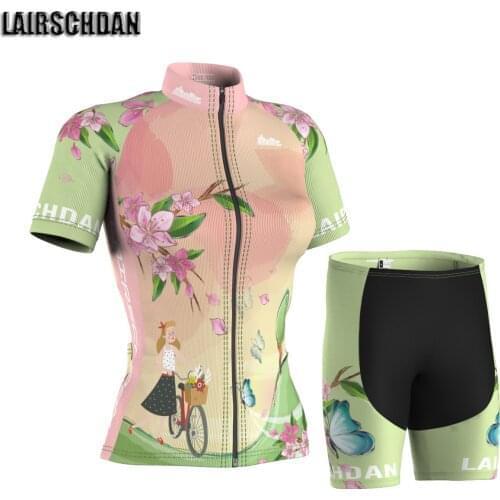 LairschDan girl cycling clothing women set summer 2021 female cycling suit bicycle uniform road bike outfit ropa bicicleta mujer