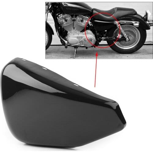 Motorcycle Left Battery Side Fairing Cover For Harley Sportster 883 1200 XL883 XL1200 2004-2009 2010 2011 2012 2013 Glossy Black