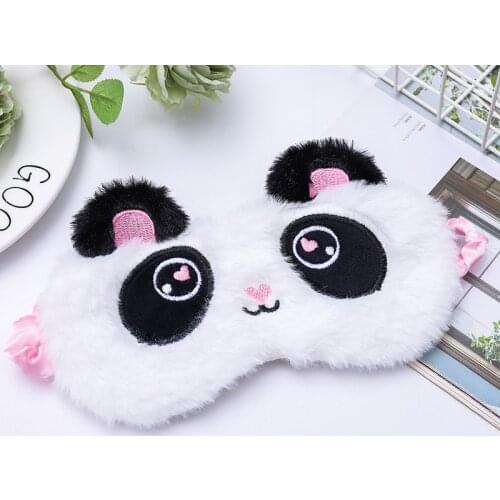 Panda Sleep Mask Women Plush Animal Mouse Bear Eye Cover Cute Plush Eye Mask Girl Toy Suitable for Travel Home Party Eyeshade