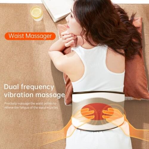 Waist Back Massager Support Effectively Release Vibration Heating Relieve Pain Traditional Graphene Bianstone Massage iKEEPFIT