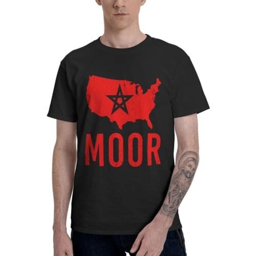 Male Moorish Morocco Flag T-Shirt Fashion Moroccan Pride Tshirt Short Sleeve Hip Hop T Shirt Homme Cotton Tee Tops Clothing
