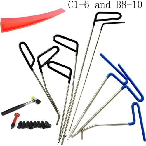 1/6/9 pcs PDR push Rods Set Paintless Dent Repair Tools Rods for Car Dent Remover Puller Hail Damage Repair Kit