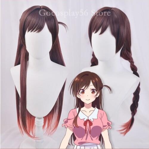 Rent a Girlfriend Kanokari Cosplay Ichinose Chizuru Wig Gradual Brown Long Synthetic Hair Kanojo Okarishimasu Mizuhara Chizuru