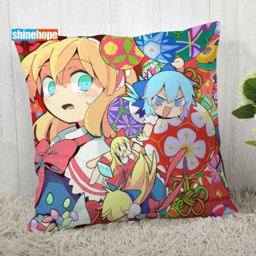 Cirno (Touhou) Pillow Cover Customize Anime Pillowcase Modern Home Decorative Pillow Case For Living Room 45X45cm,40X40cm