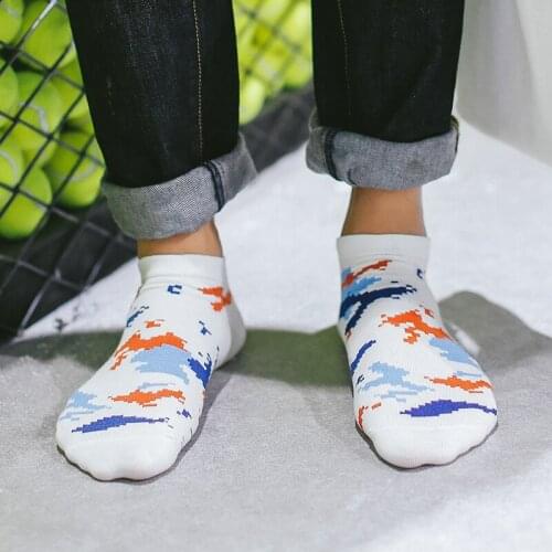 1Pair/lot Fashion Character Camouflage Socks For Men Summer Cotton Men Socks Short Slippers Ankle Calcetines Meias B506