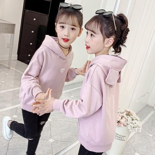 New Arrival Childrens Hoodies Cartoon Rabbit Sweatshirts for Kids Girls Autumn Cotton Teenage Sportwear Girl Clothes Hoodie