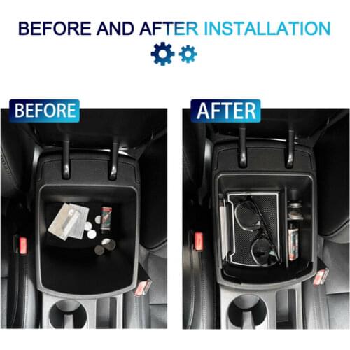 New High Quality ABS Storage Box Car Console Storage Organizer Tray Armrest Box Black For Kia Seltos 2020