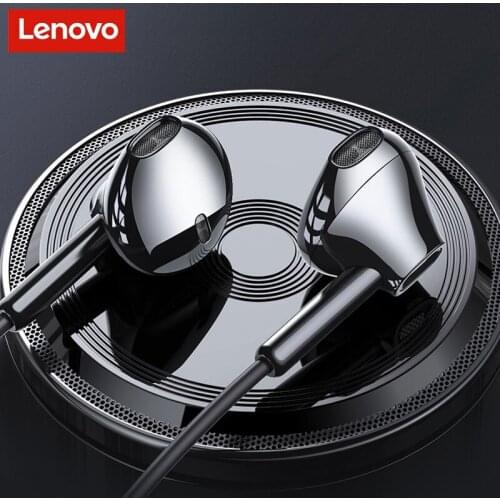 Lenovo XF06 3.5mm Wired Headphones Stereo Bass 3D Surround Sound Music Earphone Ear Hook Headset Line Control HD Call With Mic