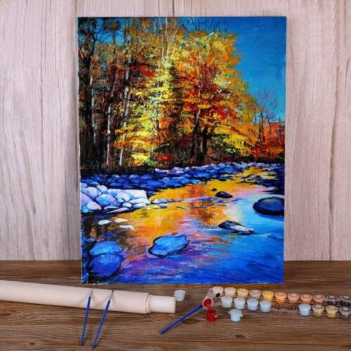 Landscape Sunny Autumn Painting By Numbers Set Acrylic Paints 40*50 Paiting By Numbers Home Decor Crafts Adults Drawing