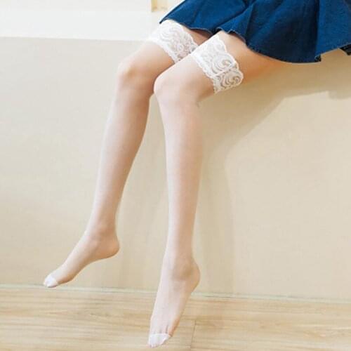 Sexy Lace High Stockings Vintage Glossy Stocking Sexy Tight Shaping Elastic Sexy Stockings Overknee Silicone Non-slip