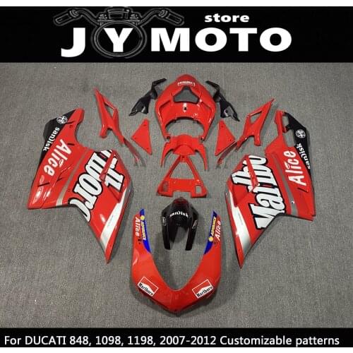 For DUCATI Motorcycle Full Fairing DUCATI 848 1098 Red ABS Full Car Fairing Kit 2007 2008 2009 2010 2011 2012 Fashion And Cool