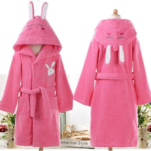 Most Thickening Cotton children bathrobes towel material hat bathing child bathrobe