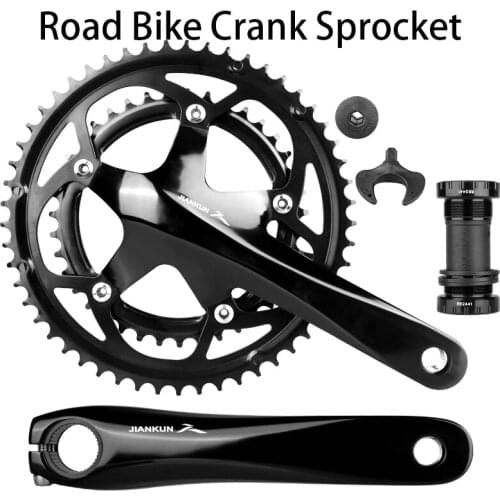 IXF JIANKUN road bike crankset 130BCD hollow double disc 20/22 variable speed folding bike crank 39-53T chain ring Bicycle part
