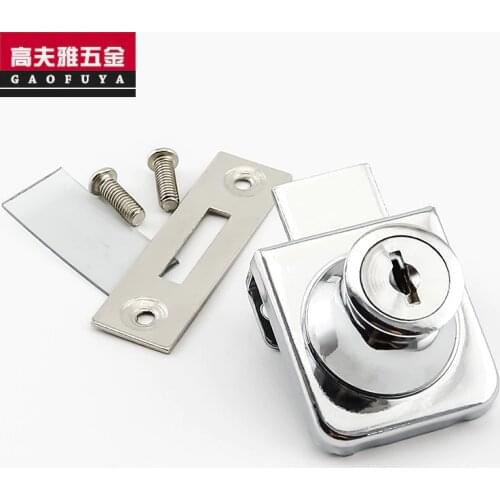 Glass Drawer Lock With 2 Keys Zinc Alloy Furniture Hardware Door Cabinet Locks for Office Desk Letter Box
