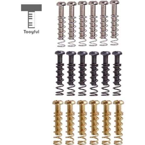 Tooyful 6 Pieces Iron Bridge Tailpiece Fixing Screws + Straight Springs Set for Electric Guitar Parts