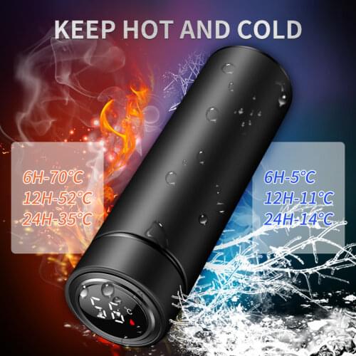 Xiaomi 500ML Led Smart Insulation Cup Water Bottle Digital Temperature Display Stainless Steel Thermal Mugs Intelligent Cups