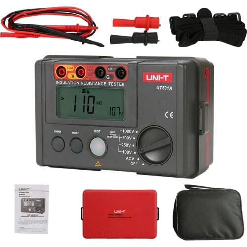UNI-T UT501A insulation resistance tester electrical equipment AC low resistance motor capacitor cable arrester megger
