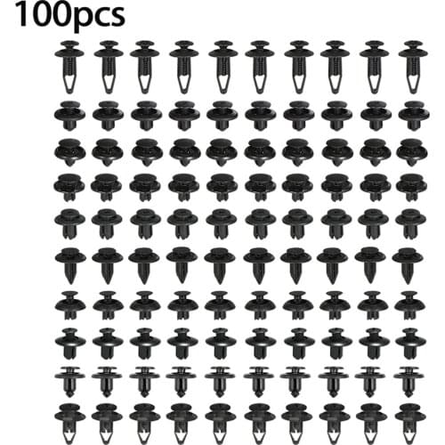 Universal Auto Fastener Clips Plastic Fastener Rivet Clips 100Pcs 10 Sizes Car Push Pin Rivet Trim Clips Fastener Clips