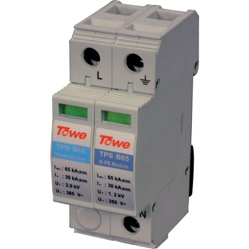 TOWE AP B65 1P+N Single-phase overvoltage protector,1+1 protect mode with NPE overvoltage protector