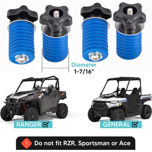 UTV For Polaris Ranger General XP HD EV ETX Crew 1000 900 800 70 570 500 1-7/16" Hole Lock & Ride Knob Tie Down Anchor Kit