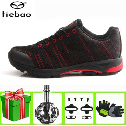 Tiebao Sapatilha Ciclismo Mtb Leisure Cycling Shoes Mountain Bike Bicycle Self-locking Non-slip Breathable Sneakers MTB Shoes
