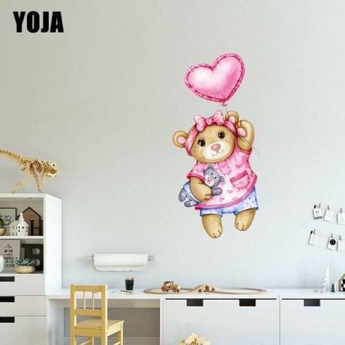 YOJA 30×61.8CM Cute Balloon Bear Childrens Bedroom Decor Decals Creative Home Wall Stickers 8WS0332