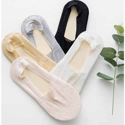 Spring and summer Womens socks new sneakers Socks female summer non-slip lace thin Ankle Womens Anti-slip Invisible socks