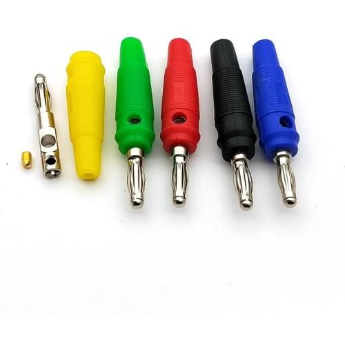 10pcs Nickel Plated 4mm Banana Plug FOR Probes BINDING POST CONNECTOR