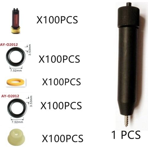 100sets/box Fuel Injector Service Repair Kits Seals Pintle Caps Filter Extractor For VOLVO 740 760 940 TURBO 2.3L V4 0280150804