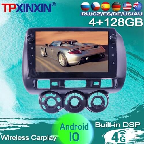 128G For Honda Jazz Fit 2006 - 2008 Android 10 Car Radio Tape Recorder Multimedia video player GPS Navigation AI Vioce Control
