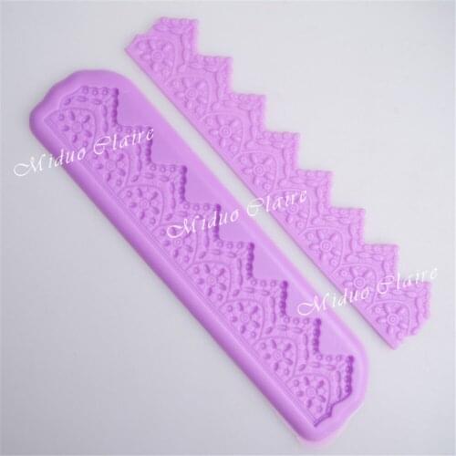 2 PCS European Flower Border Fondant Chocolate Gumpaste Mold Cake Decorating Fondant Mold Tool Flower for Wedding birthday